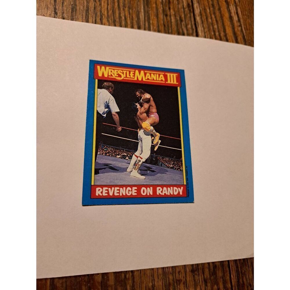 Vintage 1987 Topps WWF WrestleMania III 50 Revenge Randy Macho Man Trading Card